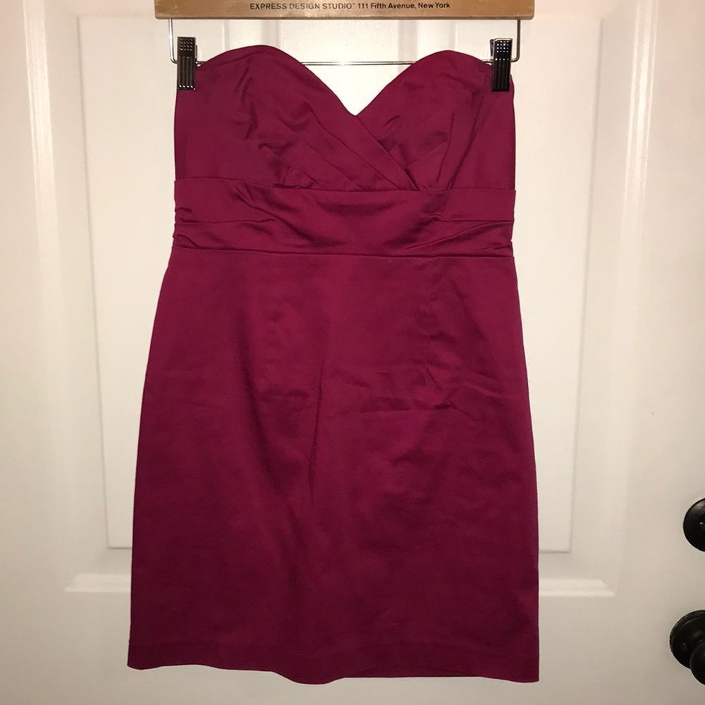 Strapless pink dress
